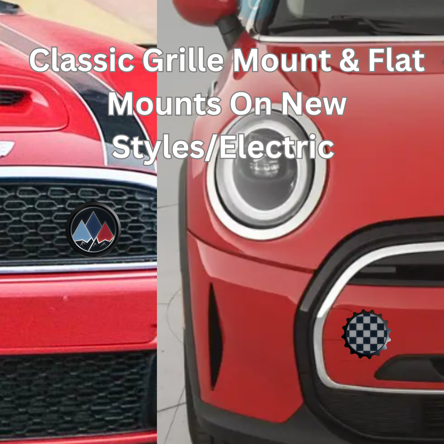 Aluminum Grille Badge Emblem For Mini Cooper Club Style Mountain Gray Red